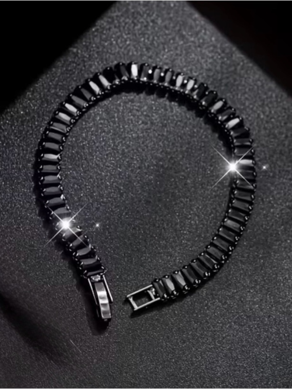 Western Bracelet Black Metal Tennis Bracelet - Sleek Statement Accessory